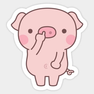 Cute Bored Piggy Digging Nose Sticker